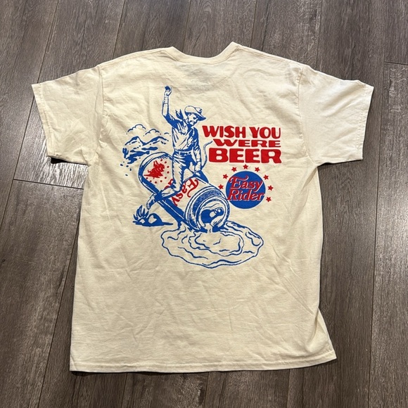Men’s easy rider “wish you were beer” t-shirt L - Picture 3 of 6